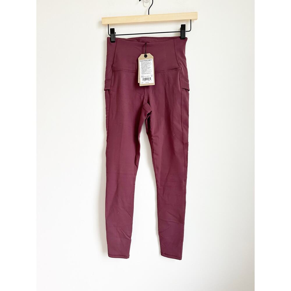 NWT prAna Chakara 7/8 Leggings Women's Pocket Legging Mulberry XS - Picture 2 of 5